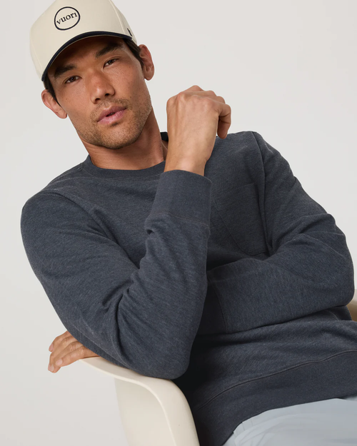 VUORI Men's Jeffreys Crew 2.0 NAVY HEATHER
