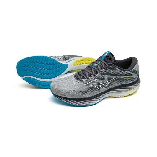 Mizuno Men's Wave Rider 27 Wide (2E) Pearl Blue/White