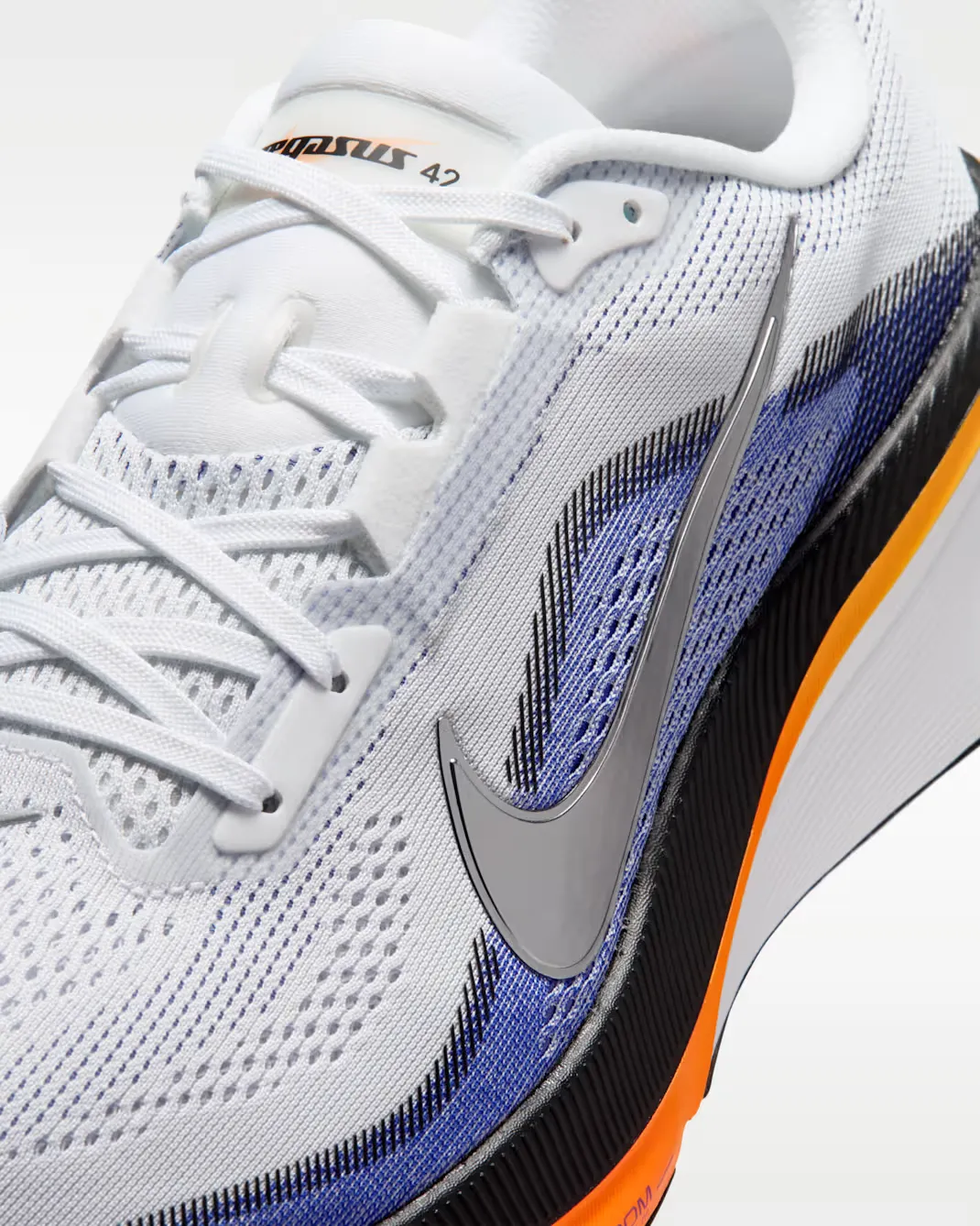 Nike Men's Pegasus 42 White/Metallic Silver-lapis-total Orange